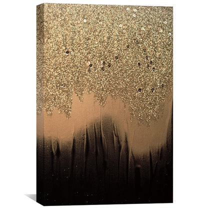 Elegant Black and Gold Abstract Oil Painting for Modern Home Decor