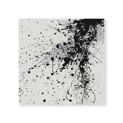 Abstract Black and White Splatter Oil Painting for Modern Decor