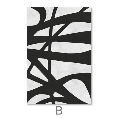 Abstract Black Strokes Oil Painting for Modern Home Decor