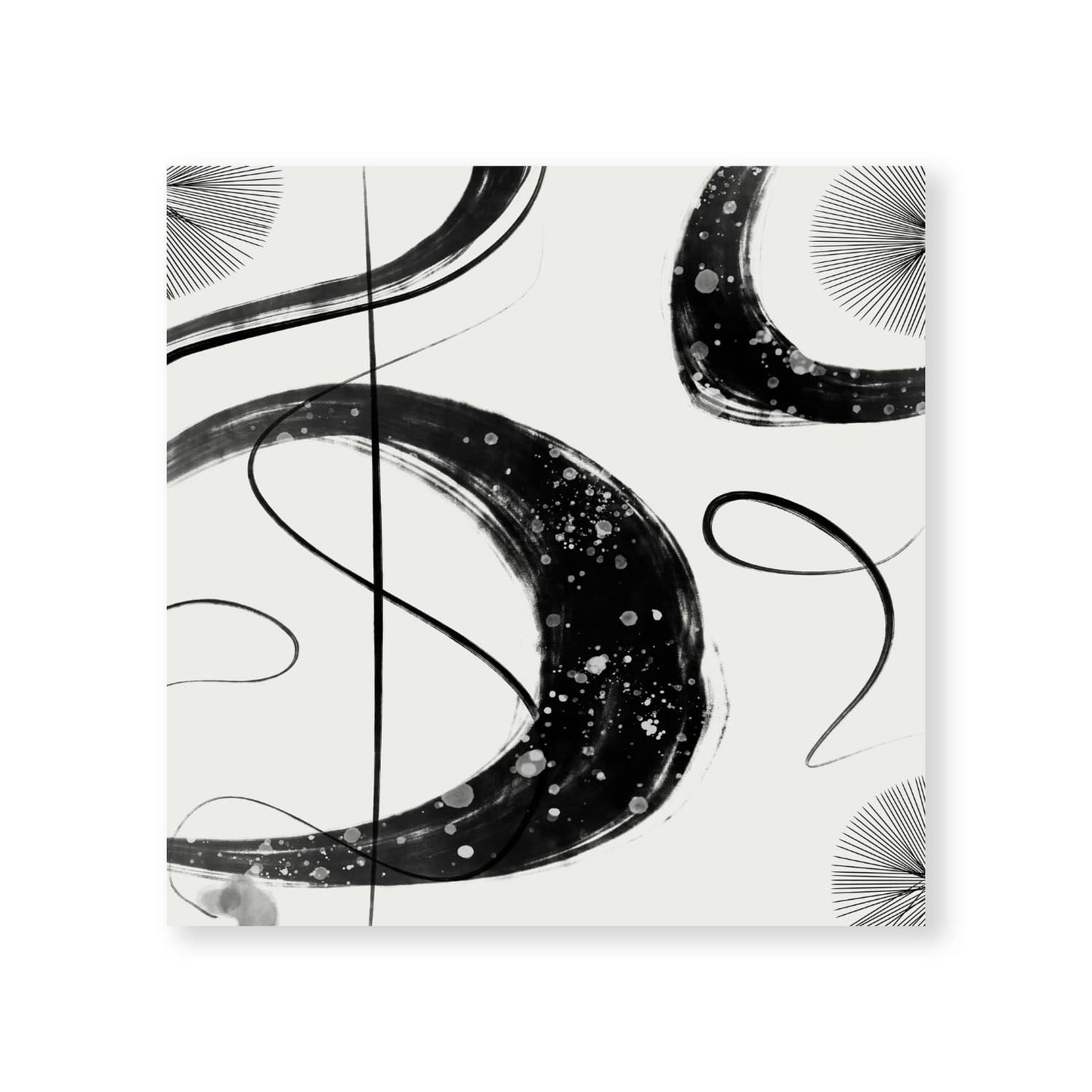 Abstract Black Swirls Oil Painting for Modern Home Décor and Art Lovers