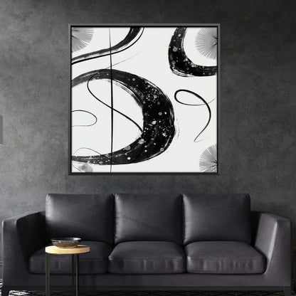 Abstract Black Swirls Oil Painting for Modern Home Décor and Art Lovers