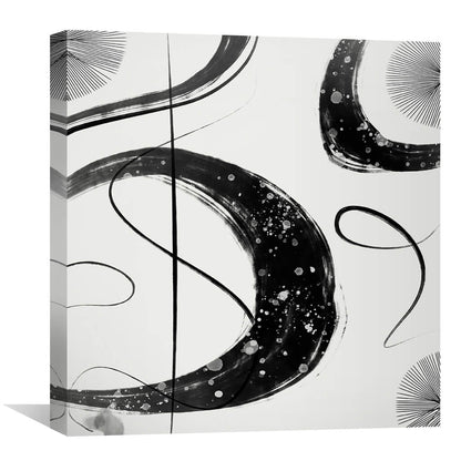 Abstract Black Swirls Oil Painting for Modern Home Décor and Art Lovers