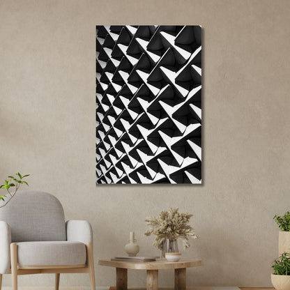 Stylish Black and White Architecture Oil Painting for Modern Home Decor