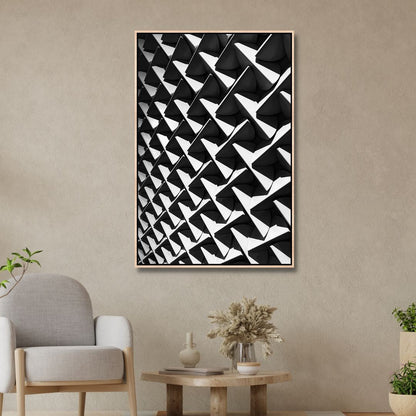 Stylish Black and White Architecture Oil Painting for Modern Home Decor