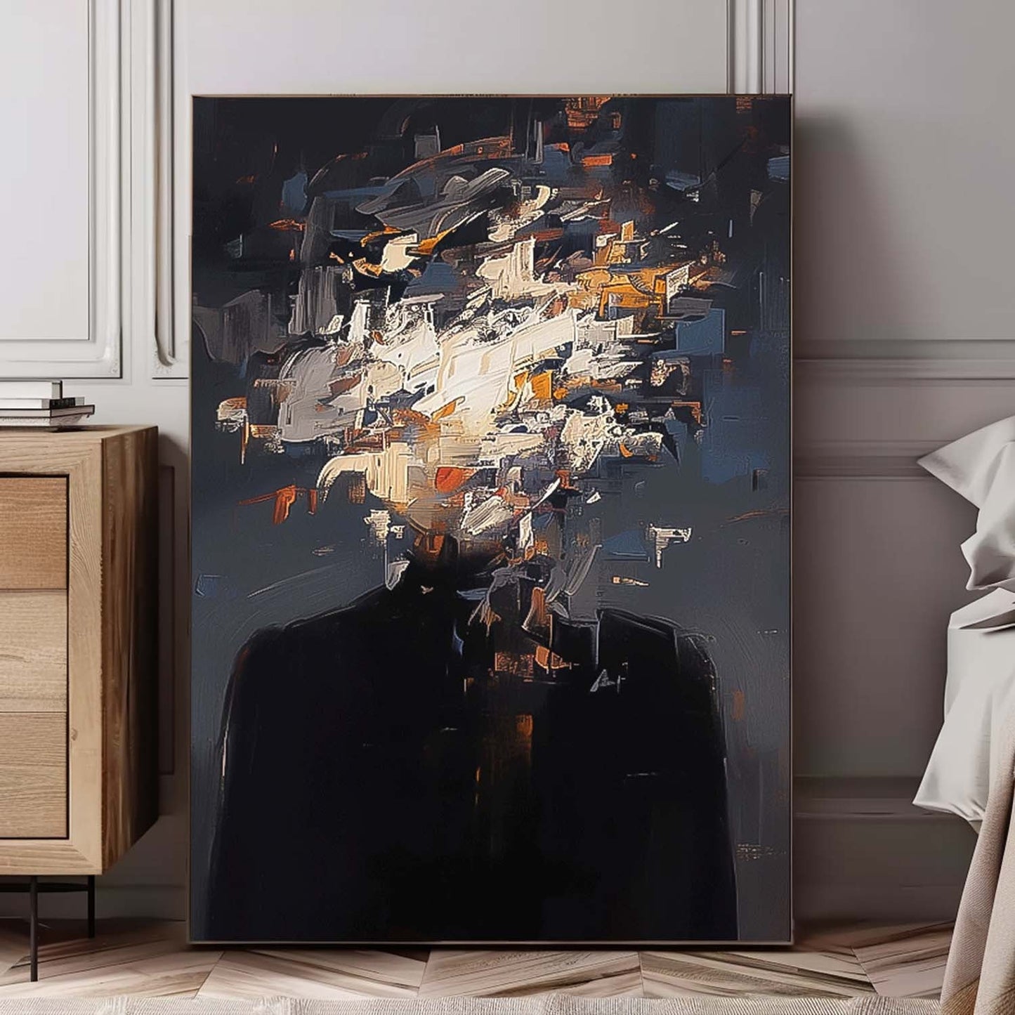Abstract Portrait Oil Painting for Modern Home Decor
