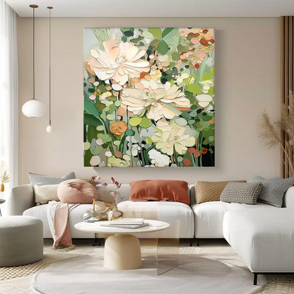 Elegant Floral Oil Painting for Home Decor - Vibrant Flower Canvas Art