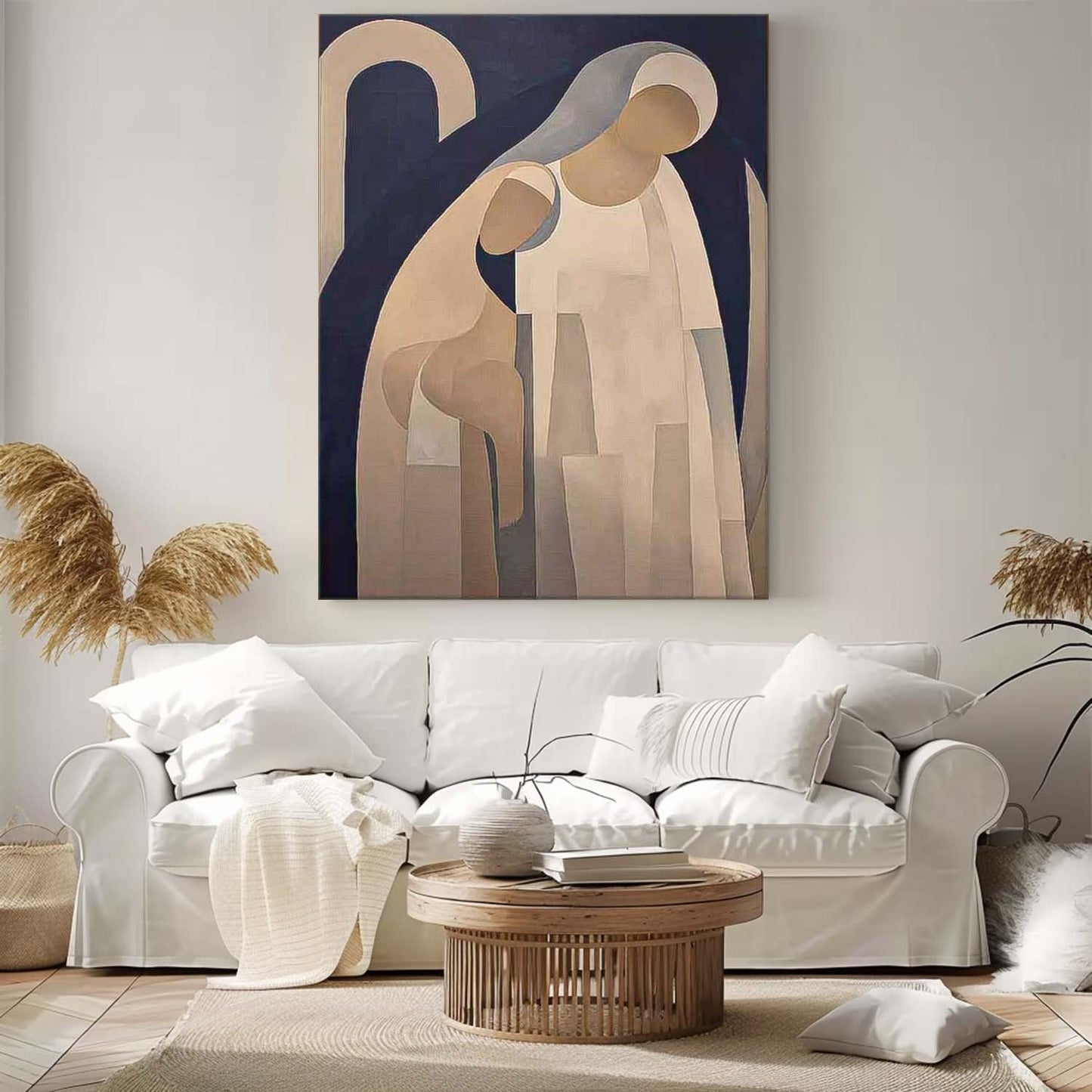 Abstract Motherhood Oil Painting | Elegant Canvas Art for Contemporary Spaces