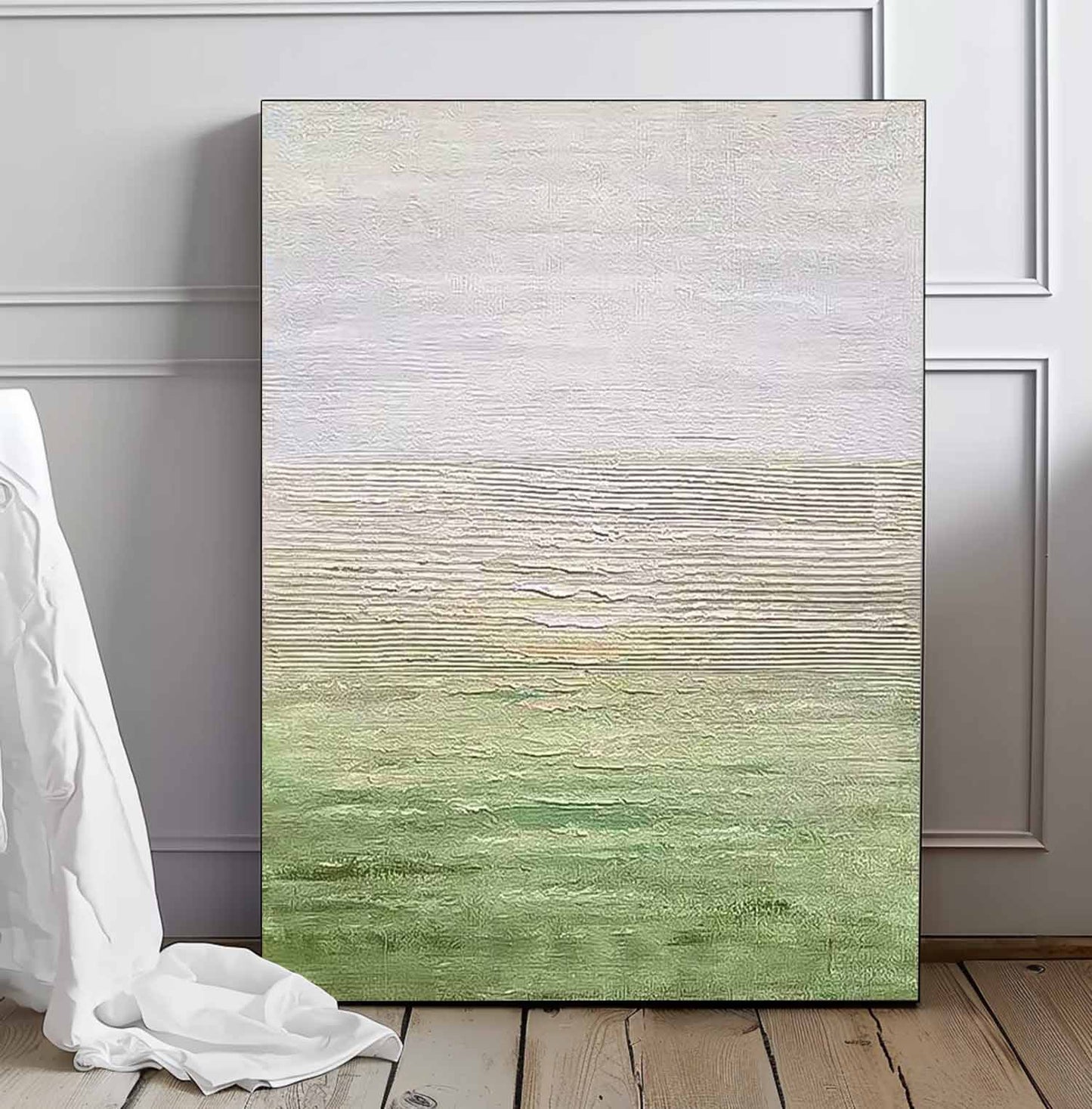 Serene Minimalist Oil Painting for Tranquil Home Decor