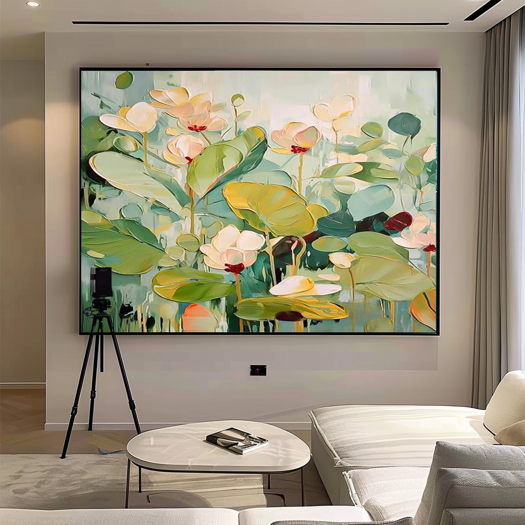 Vibrant Floral Oil Painting on Canvas – Nature-Inspired Wall Art