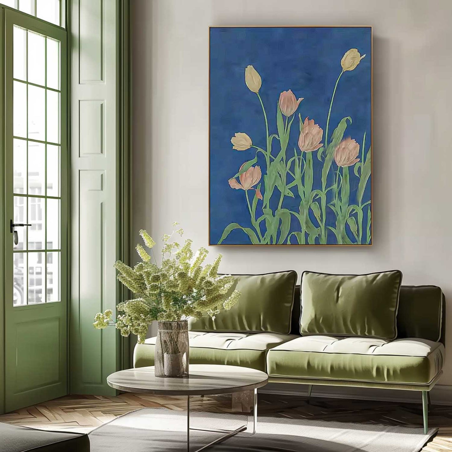 Stunning Floral Oil Painting on Canvas - Vibrant Tulip Artwork for Home Decor