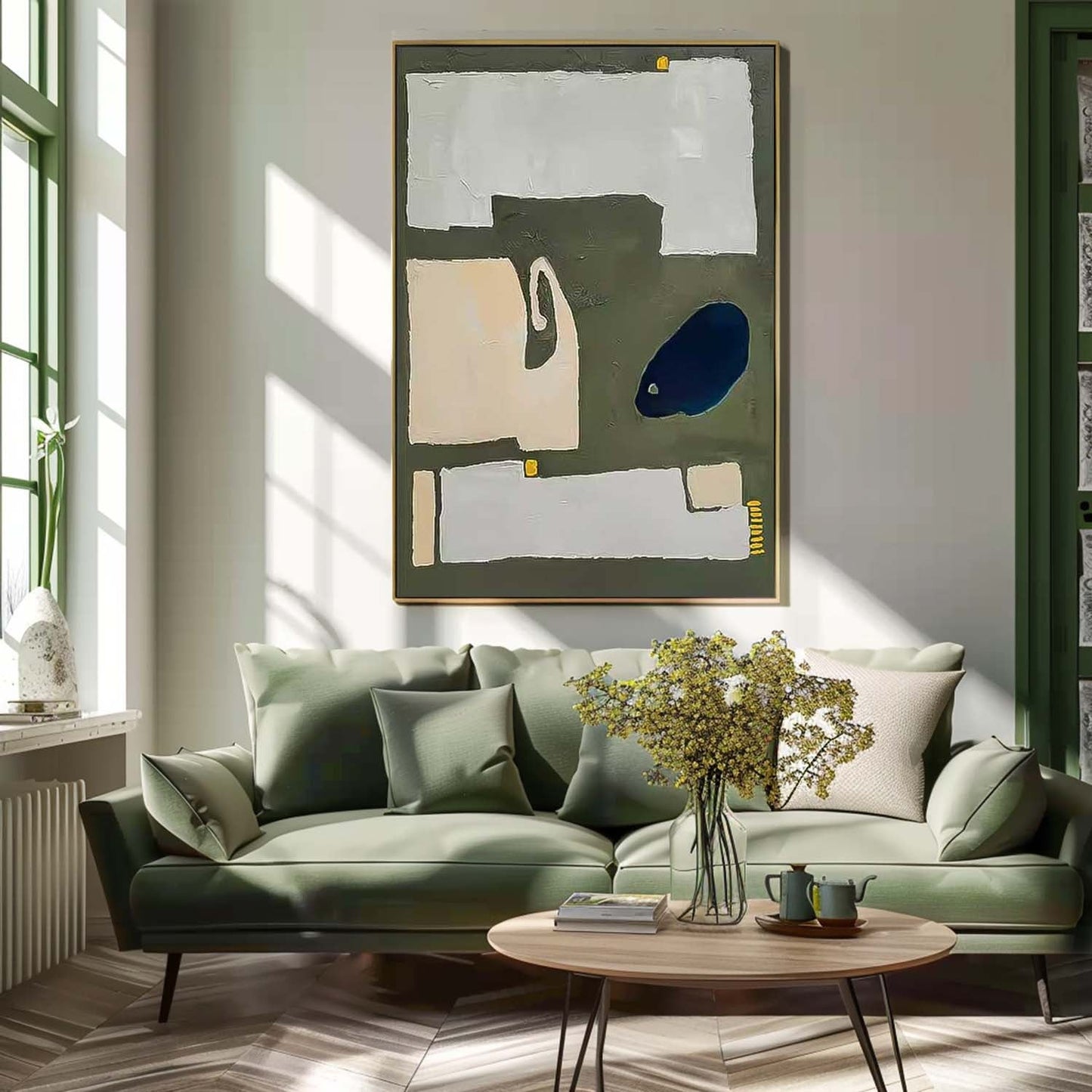 Abstract Minimalist Oil Painting for Modern Home Décor