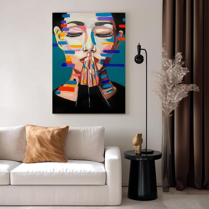 Contemporary Abstract Portrait Oil Painting for Modern Home Decor