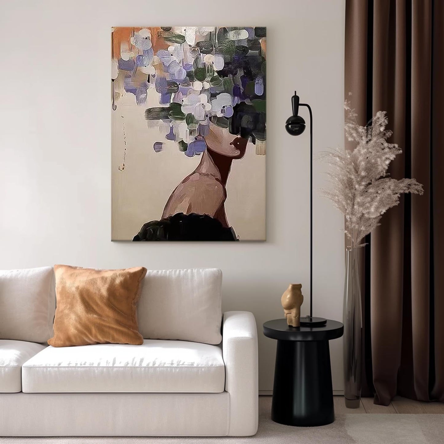 Abstract Floral Woman Oil Painting - Modern Art Canvas for Home D√©cor