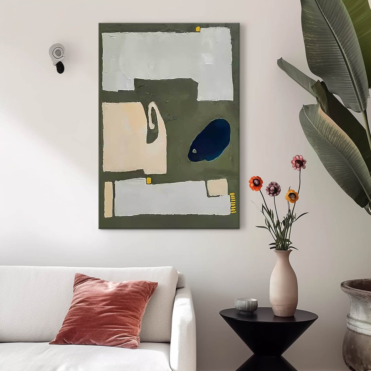 Abstract Minimalist Oil Painting for Modern Home Décor