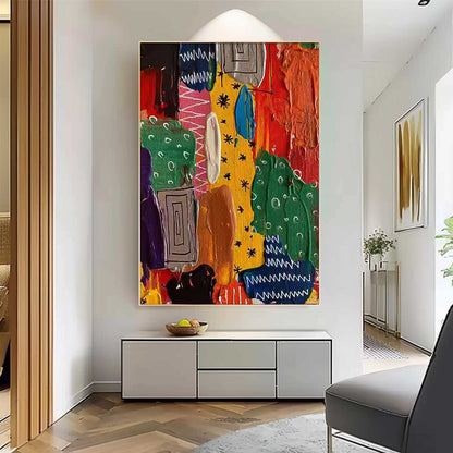 Colorful Abstract Oil Painting for Modern Home Décor - Unique Canvas Art