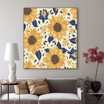 Vibrant Sunflower Oil Painting - Floral Wall Art for Bright Home Decor