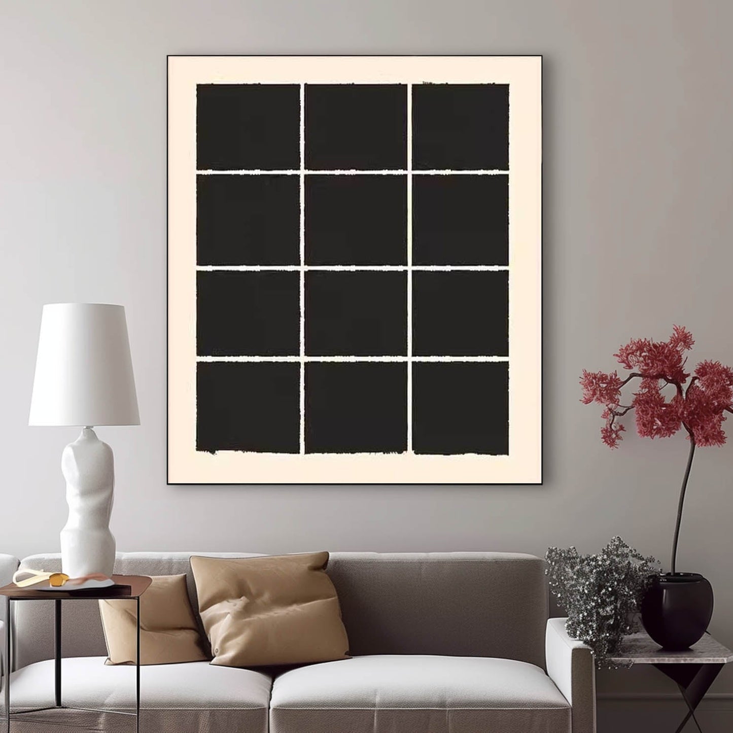 Contemporary Minimalist Black and White Canvas Art for Modern Interiors