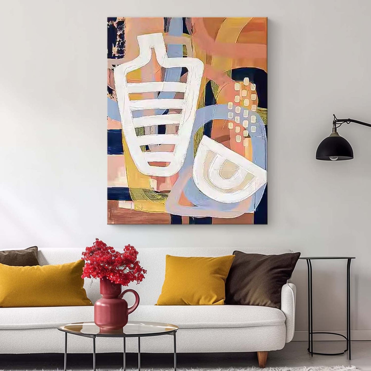 Abstract Geometric Oil Painting for Modern Home Decor and Art Enthusiasts