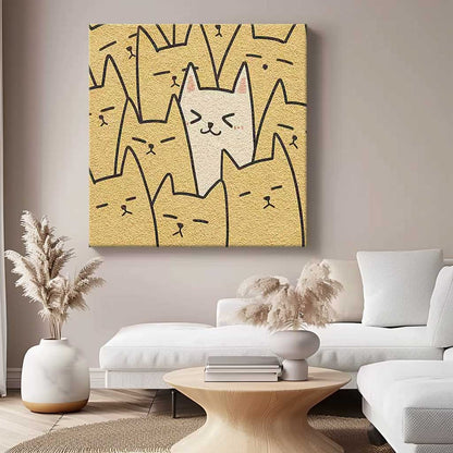 Charming Minimalist Cat Art Print for Modern Home Decor