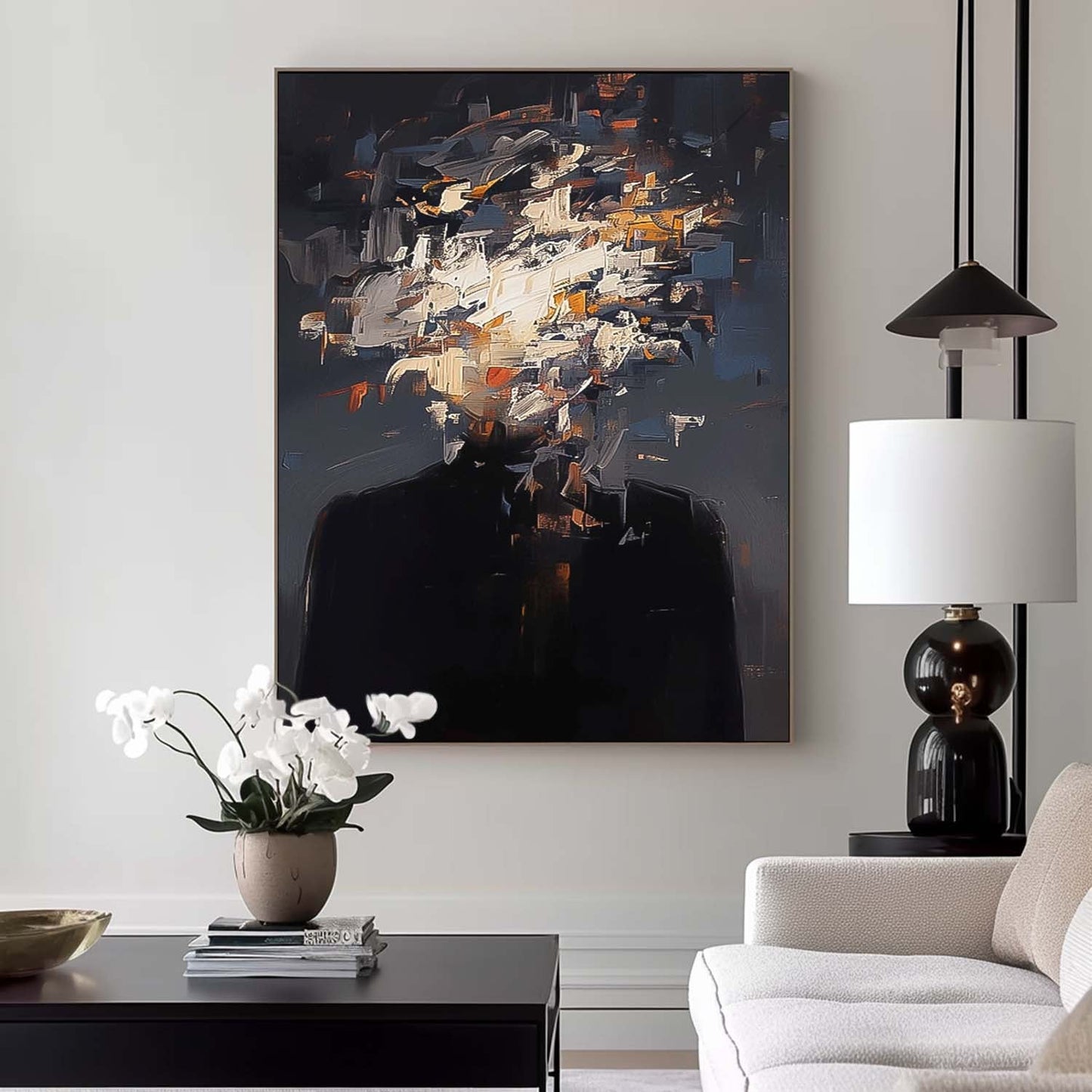 Abstract Portrait Oil Painting for Modern Home Decor