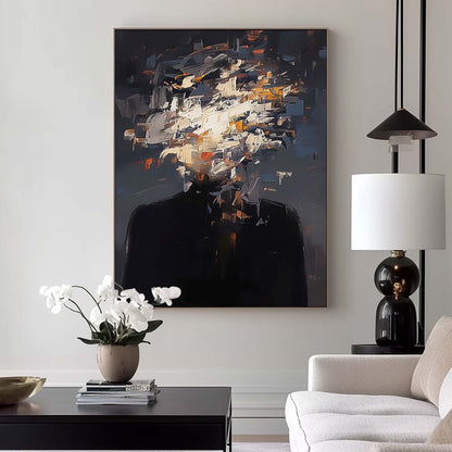 Abstract Portrait Oil Painting for Modern Home Decor