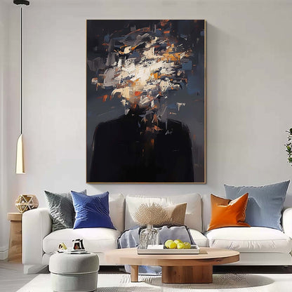 Abstract Portrait Oil Painting for Modern Home Decor