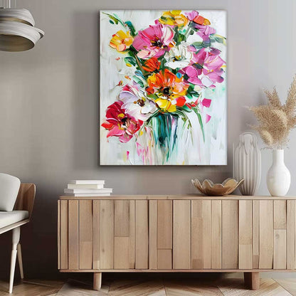 Vibrant Floral Bouquet Oil Painting for Home Decor and Gift Ideas
