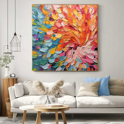 Colorful Abstract Swirl Oil Painting for Vibrant Home Decor and Art Collection