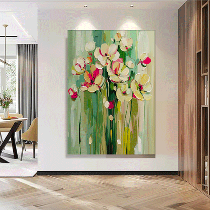 Vibrant Floral Oil Painting for Modern Home Decor and Art Lovers
