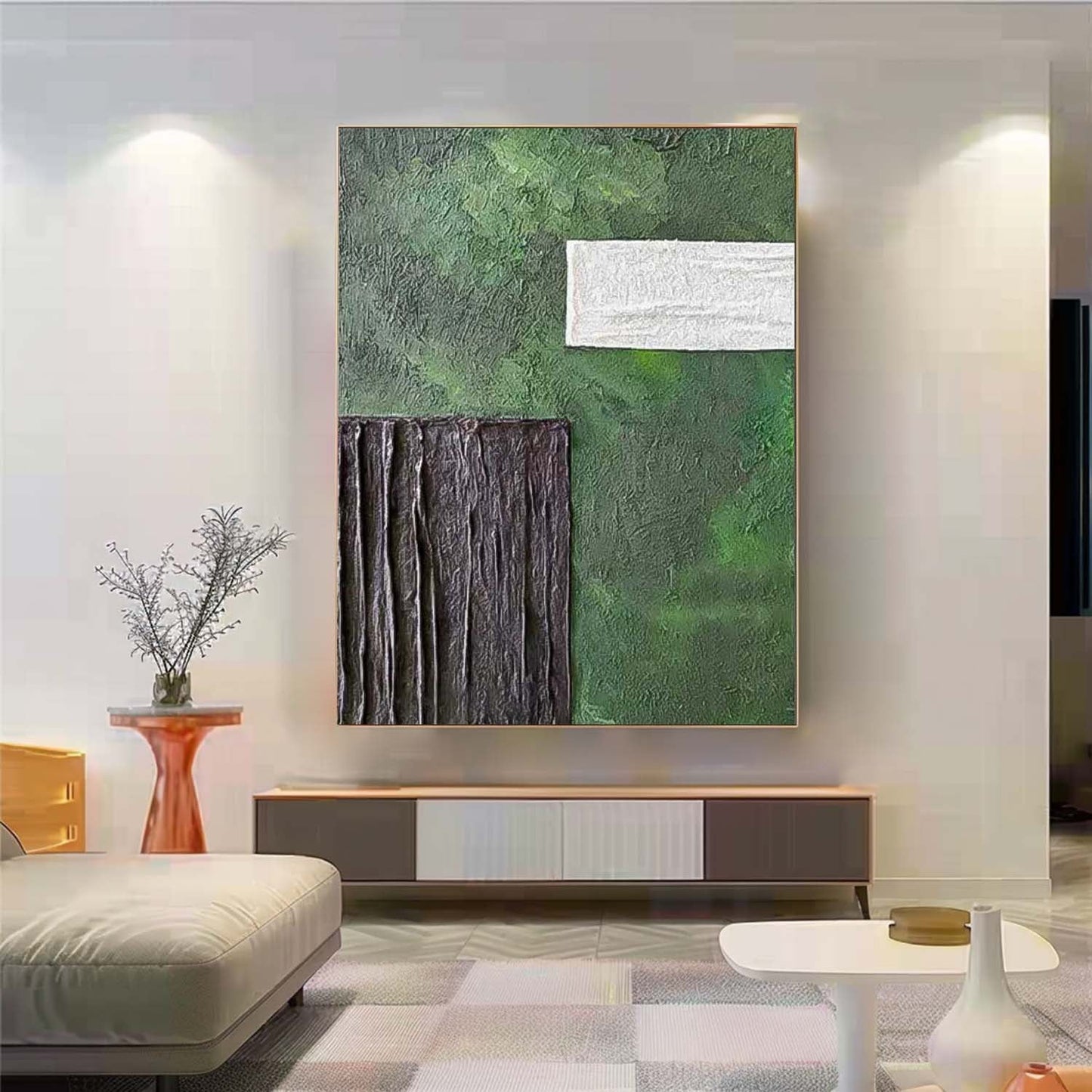 Abstract Minimalist Oil Painting for Modern Home Decor