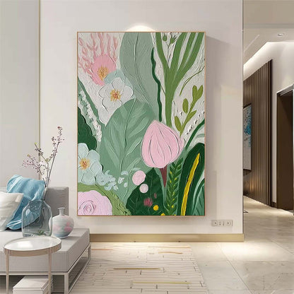 Botanical Beauty: Vibrant Floral Oil Painting for Home Décor