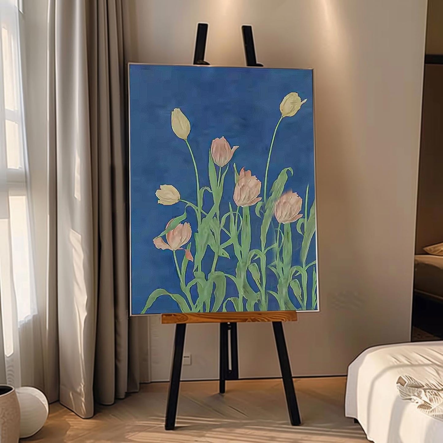 Stunning Floral Oil Painting on Canvas - Vibrant Tulip Artwork for Home Decor