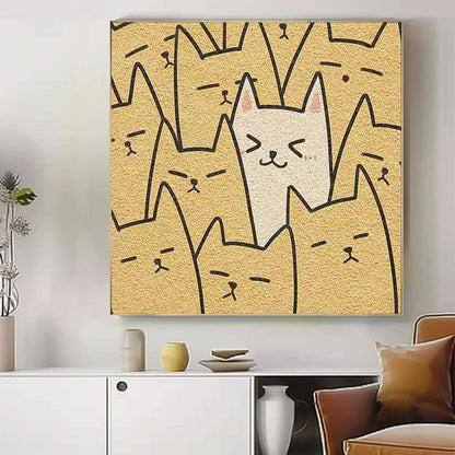 Charming Minimalist Cat Art Print for Modern Home Decor