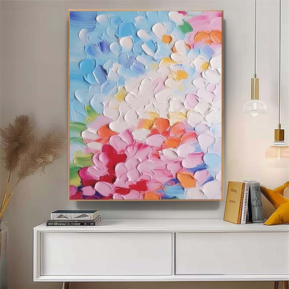 Vibrant Floral Abstract Oil Painting for Modern Home Decor