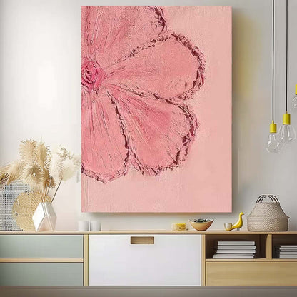 Blossoming Pink Flower Oil Painting for Elegant Home Decor