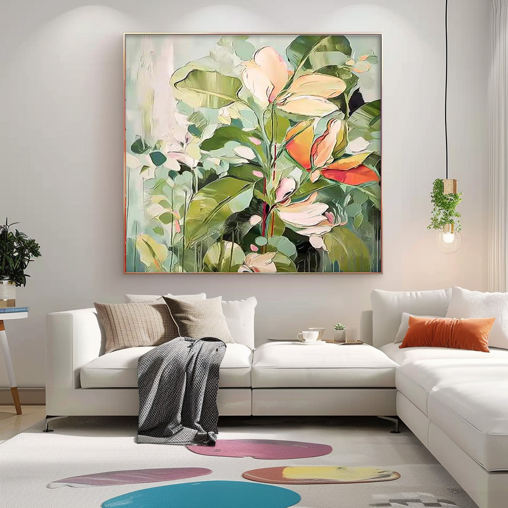 Vibrant Floral Oil Painting for Modern Home Decor and Artwork Collection