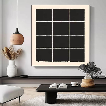 Contemporary Minimalist Black and White Canvas Art for Modern Interiors