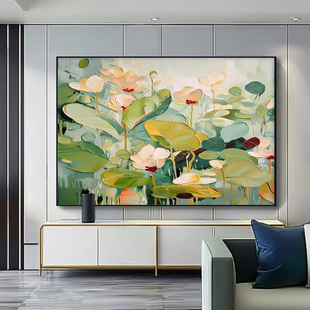 Vibrant Floral Oil Painting on Canvas – Nature-Inspired Wall Art