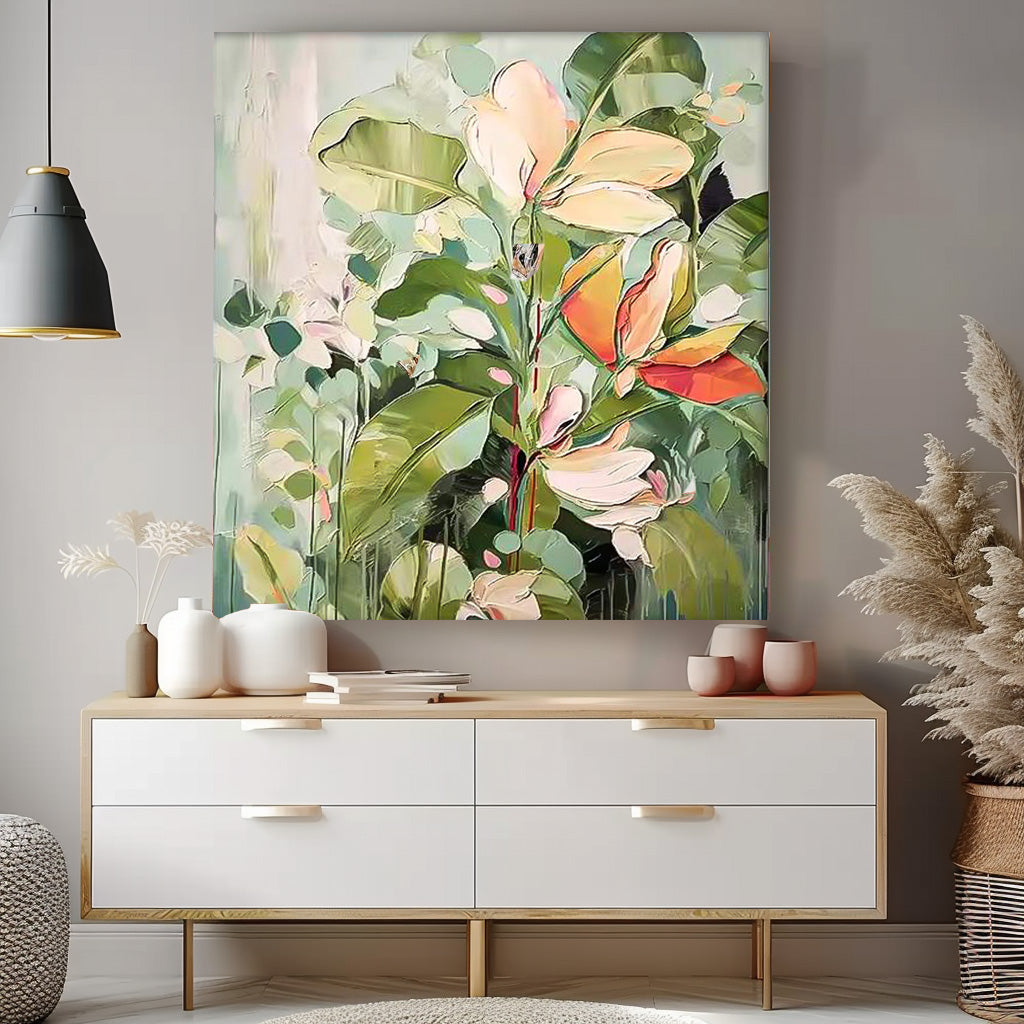 Vibrant Floral Oil Painting for Modern Home Decor and Artwork Collection