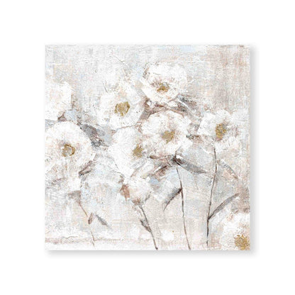 Elegant White Floral Oil Painting for Home Decor and Wall Art