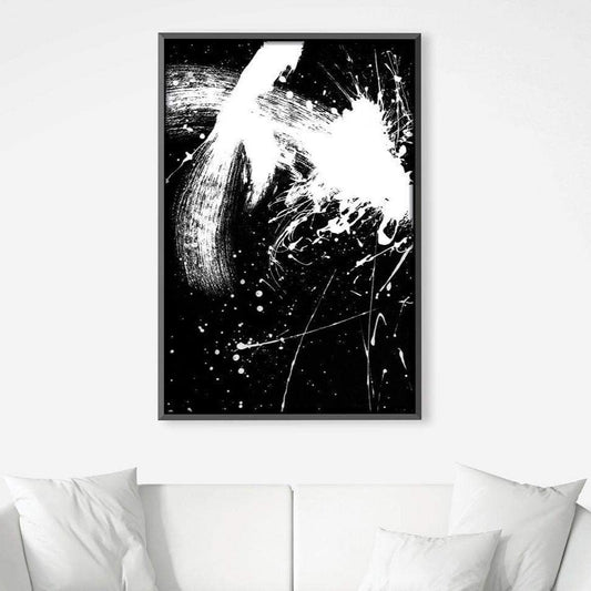 Contemporary Black and White Abstract Oil Painting for Modern Home Decor