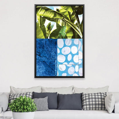 Vibrant Blue and Green Abstract Oil Painting for Modern Home Decor