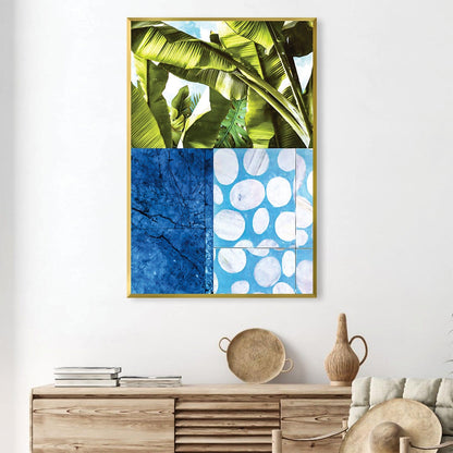 Vibrant Blue and Green Abstract Oil Painting for Modern Home Decor