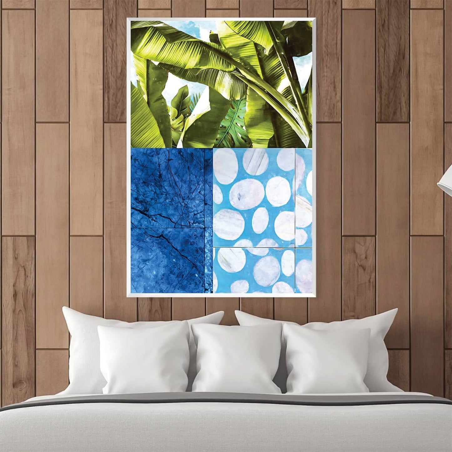 Vibrant Blue and Green Abstract Oil Painting for Modern Home Decor