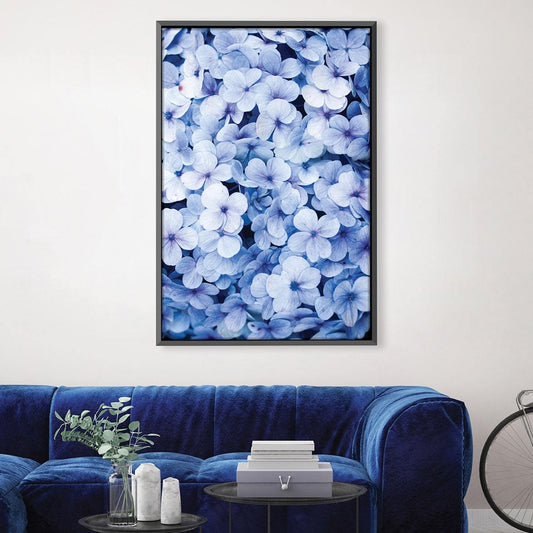 Serene Blue Floral Canvas Art for Tranquil Home Decor
