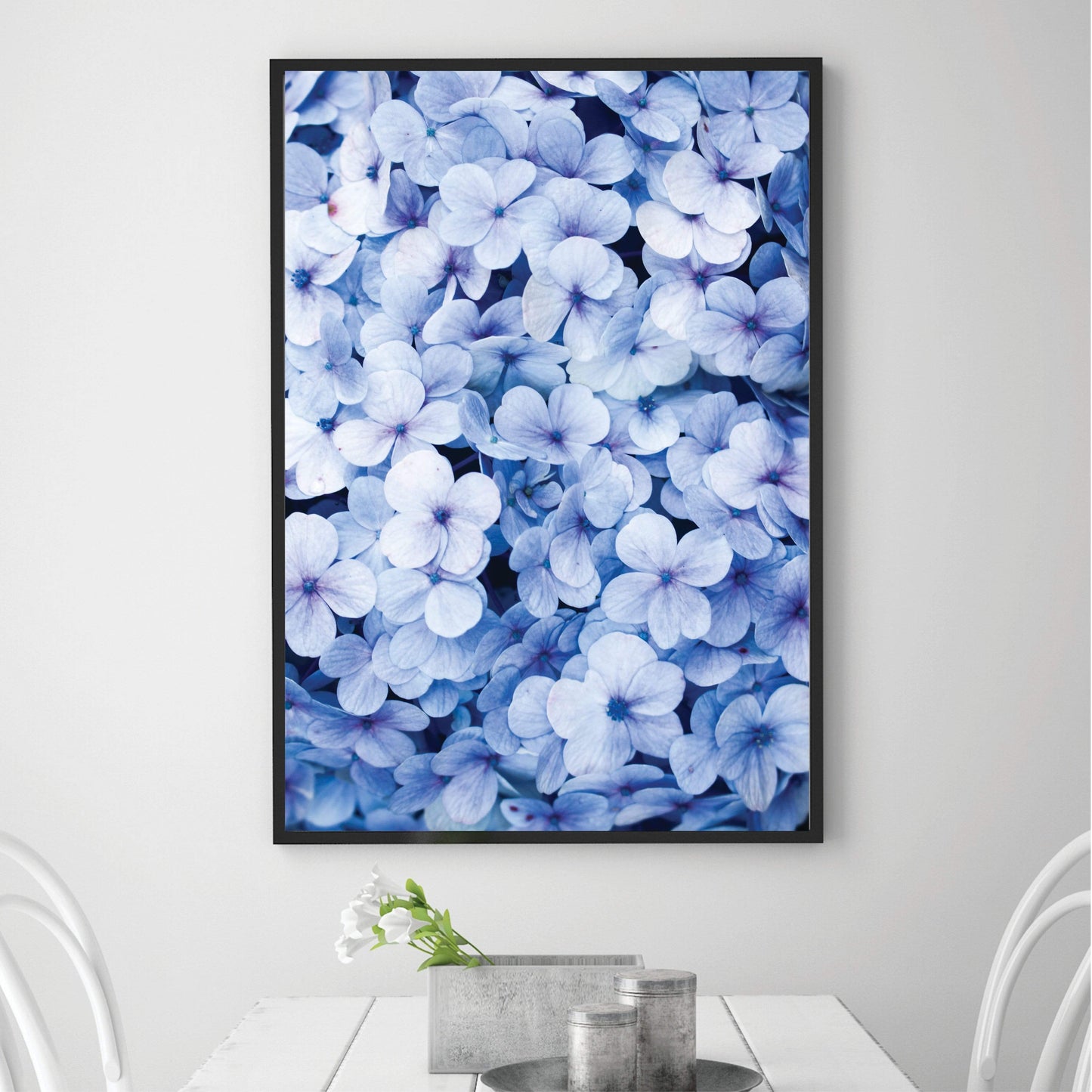 Serene Blue Floral Canvas Art for Tranquil Home Decor