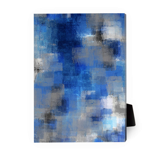 Abstract Blue Layers Canvas Art for Modern Home Decor