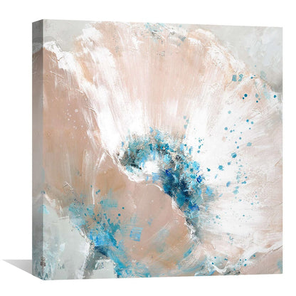 Abstract Aqua Burst Oil Painting for Contemporary Home Decor