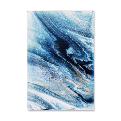 Elegant Blue Wave Abstract Oil Painting for Modern Home Decor