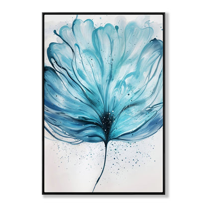 Elegant Blue Floral Oil Painting for Modern Home Decor